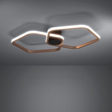 Eglo - LED dimbare plafondlamp LED/20W/230V messing + afstandsbediening