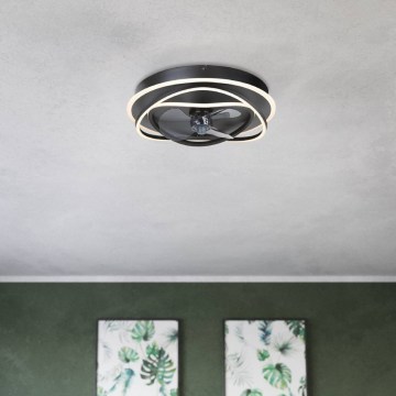 Eglo - LED-dimbare plafondventilator 4xLED/9W/230V 2700-6500K Ø 50 cm zwart + afstandsbediening