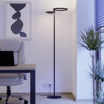 Eglo - LED dimbare vloerlamp LED/16W/230V + LED/12W zwart