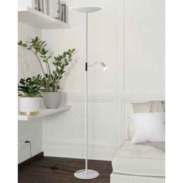 Eglo - LED dimbare vloerlamp LED/26,5W/230V + LED/4W wit