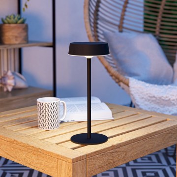 Eglo - LED dimbare zonne-oplaadbare aanraaktafellamp LED/3W/5V 3000-6000K 1800 mAh IP44 zwart