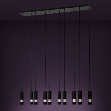 Eglo - LED Hanglamp aan een koord 10xGU10/4,6W/230V zwart