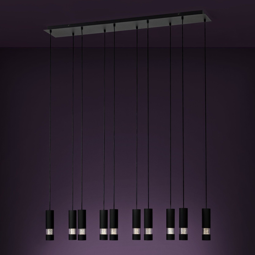 Eglo - LED Hanglamp aan een koord 10xGU10/4,6W/230V zwart