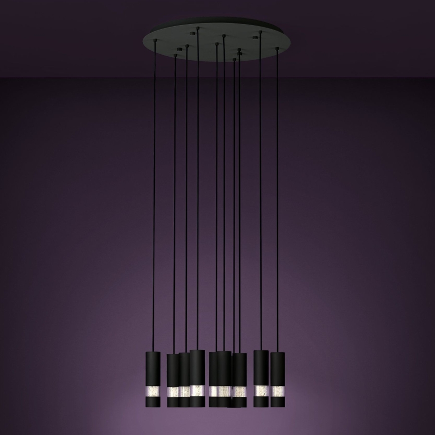 Eglo - LED Hanglamp aan een koord 10xGU10/4,6W/230V zwart