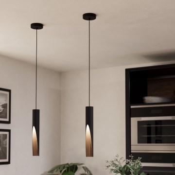 Eglo - LED Hanglamp aan een koord 1xGU10/4,5W/230V 3000K zwart/bruin