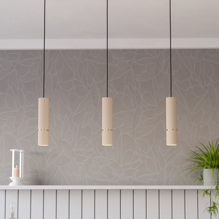 Eglo - LED Hanglamp aan een koord 3xGU10/5W/230V 3000K beige
