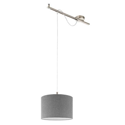 Eglo - LED Hanglamp aan een koord CALCENA 1xE27/60W/230V chroom/grijs
