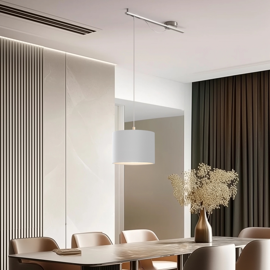 Eglo - LED  Hanglamp aan een koord CALCENA 1xE27/60W/230V mat chroom/wit