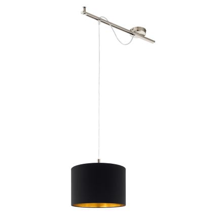 Eglo - LED Hanglamp aan een koord CALCENA 1xE27/60W/230V chroom/zwart