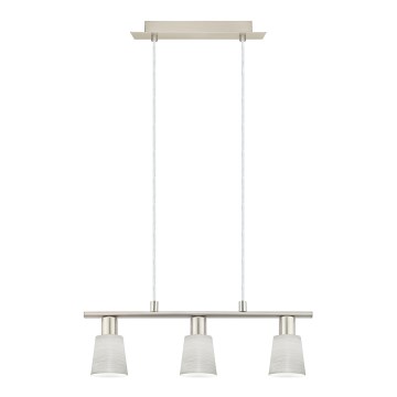 Eglo - LED Hanglamp aan een koord MY CHOICE 3xE14/4W/230V mat chroom/crème