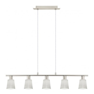 Eglo - LED Hanglamp aan een koord MY CHOICE 5xE14/4W/230V mat chroom/crème