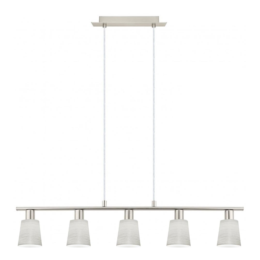 Eglo - LED Hanglamp aan een koord MY CHOICE 5xE14/4W/230V mat chroom/crème
