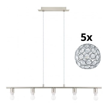 Eglo - LED Hanglamp aan een koord MY CHOICE 5xE14/4W/230V mat chroom