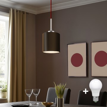 Eglo - LED Hanglamp aan een koord TUNJA 1xE27/60W/230V bruin