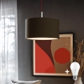 Eglo - LED Hanglamp aan een koord TUNJA 1xE27/60W/230V bruin