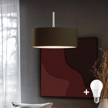 Eglo - LED Hanglamp aan een koord TUNJA 1xE27/60W/230V bruin