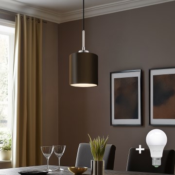 Eglo - LED Hanglamp aan een koord TUNJA 1xE27/60W/230V bruin
