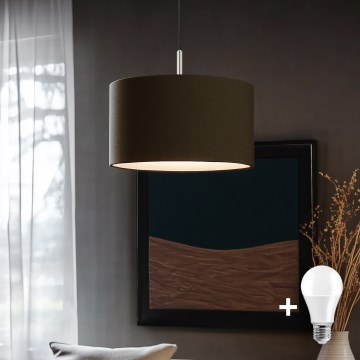 Eglo - LED Hanglamp aan een koord TUNJA 1xE27/60W/230V bruin