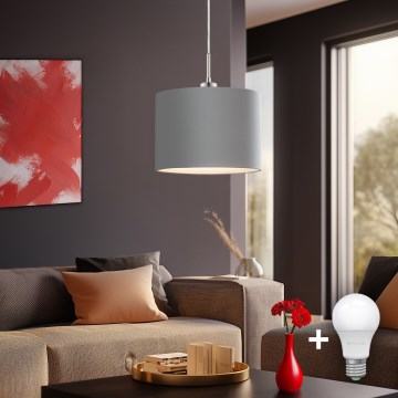 Eglo - LED Hanglamp aan een koord TUNJA 1xE27/60W/230V grijs