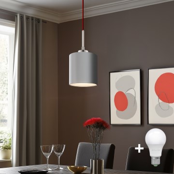 Eglo - LED Hanglamp aan een koord TUNJA 1xE27/60W/230V grijs