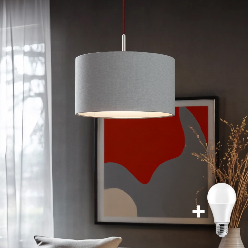 Eglo - LED Hanglamp aan een koord TUNJA 1xE27/60W/230V grijs