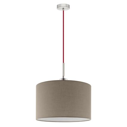 Eglo - LED Hanglamp aan een koord TUNJA 1xE27/60W/230V taupe