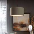 Eglo - LED Hanglamp aan een koord TUNJA 1xE27/60W/230V taupe