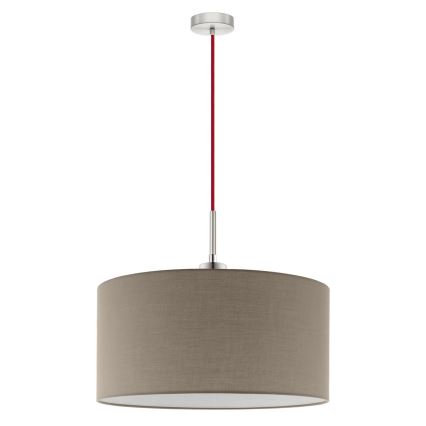 Eglo - LED Hanglamp aan een koord TUNJA 1xE27/60W/230V taupe