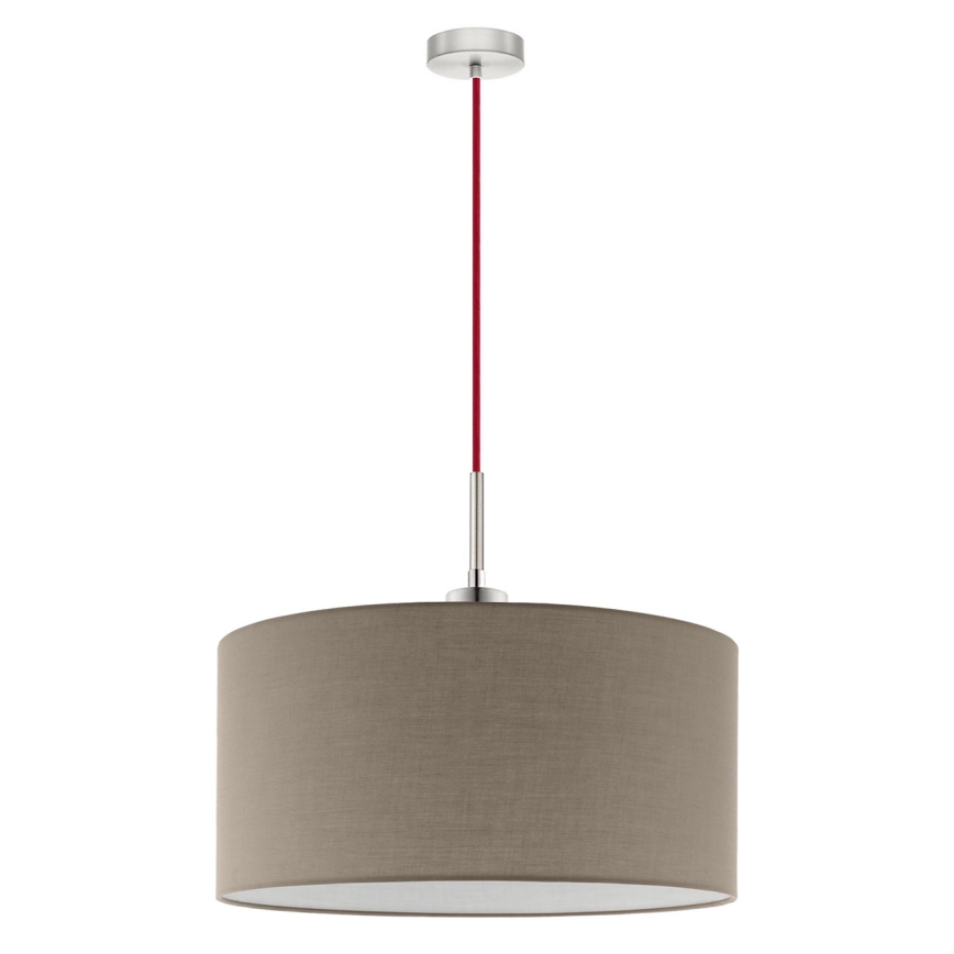 Eglo - LED Hanglamp aan een koord TUNJA 1xE27/60W/230V taupe