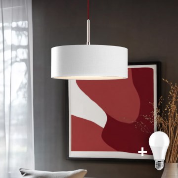 Eglo - LED Hanglamp aan een koord TUNJA 1xE27/60W/230V wit