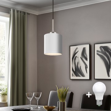 Eglo - LED Hanglamp aan een koord TUNJA 1xE27/60W/230V wit