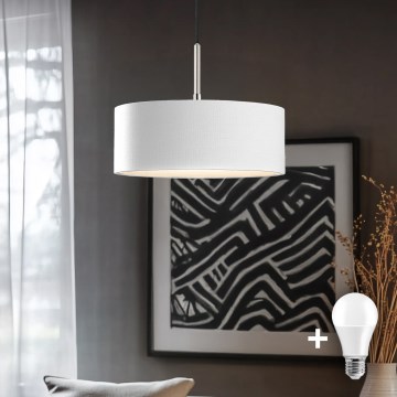 Eglo - LED Hanglamp aan een koord TUNJA 1xE27/60W/230V wit