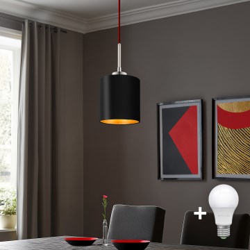 Eglo - LED Hanglamp aan een koord TUNJA 1xE27/60W/230V zwart