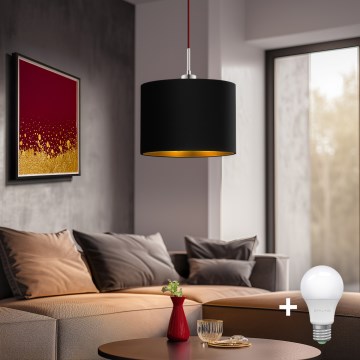 Eglo - LED Hanglamp aan een koord TUNJA 1xE27/60W/230V zwart