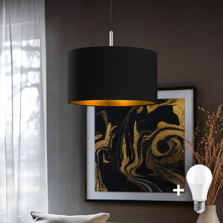 Eglo - LED Hanglamp aan een koord TUNJA 1xE27/60W/230V zwart