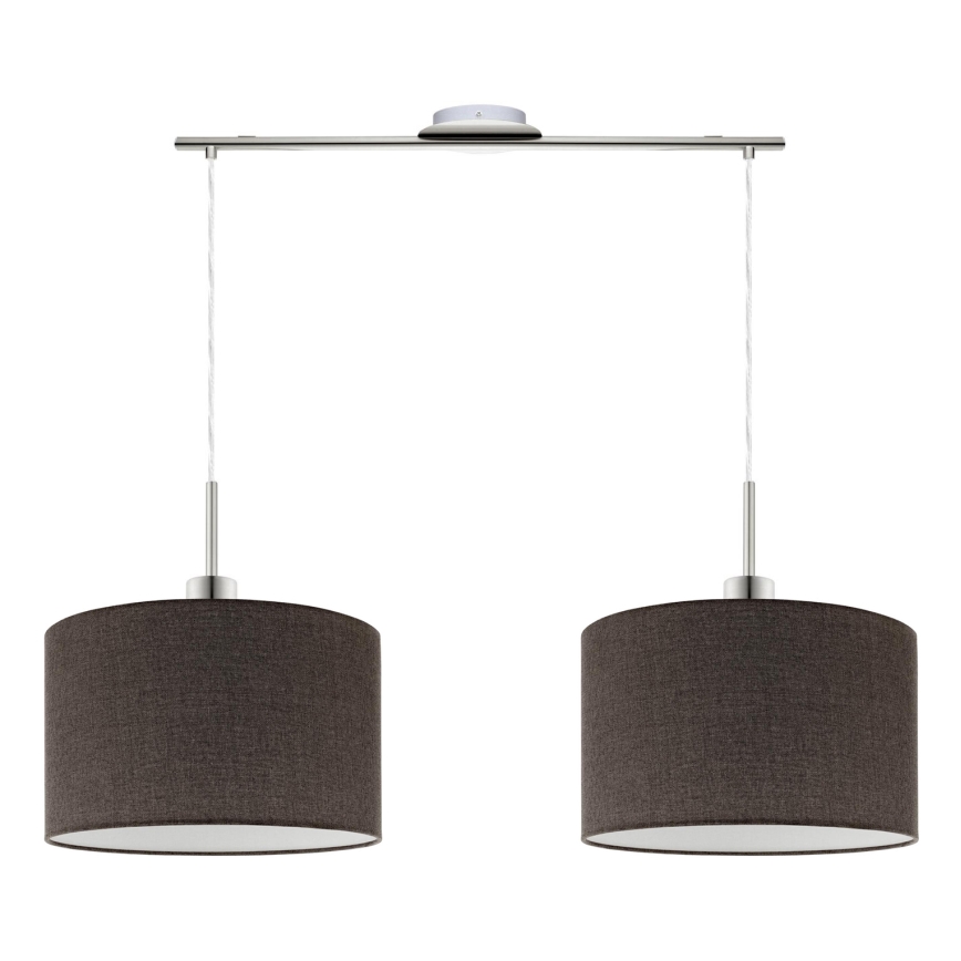 Eglo - LED Hanglamp aan een koord TUNJA 2xE27/60W/230V bruin