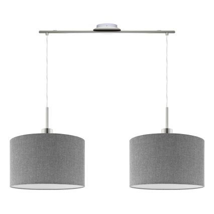 Eglo - LED Hanglamp aan een koord TUNJA 2xE27/60W/230V grijs