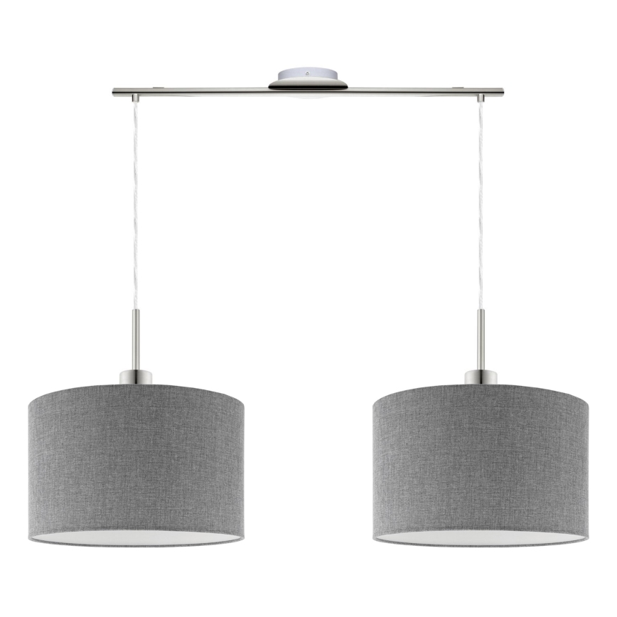 Eglo - LED Hanglamp aan een koord TUNJA 2xE27/60W/230V grijs