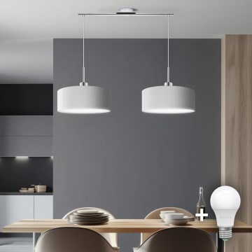 Eglo - LED Hanglamp aan een koord TUNJA 2xE27/60W/230V wit
