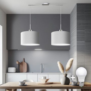 Eglo - LED Hanglamp aan een koord TUNJA 2xE27/60W/230V wit