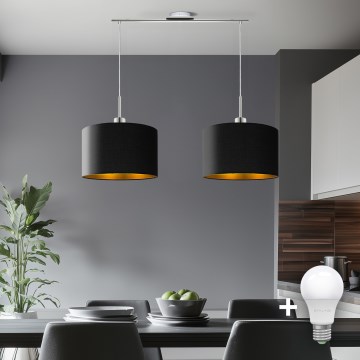 Eglo - LED Hanglamp aan een koord TUNJA 2xE27/60W/230V zwart
