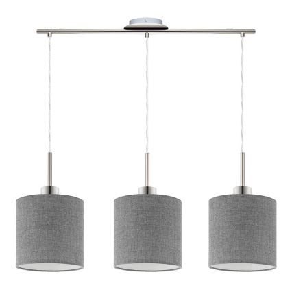 Eglo - LED Hanglamp aan een koord TUNJA 3xE27/60W/230V grijs