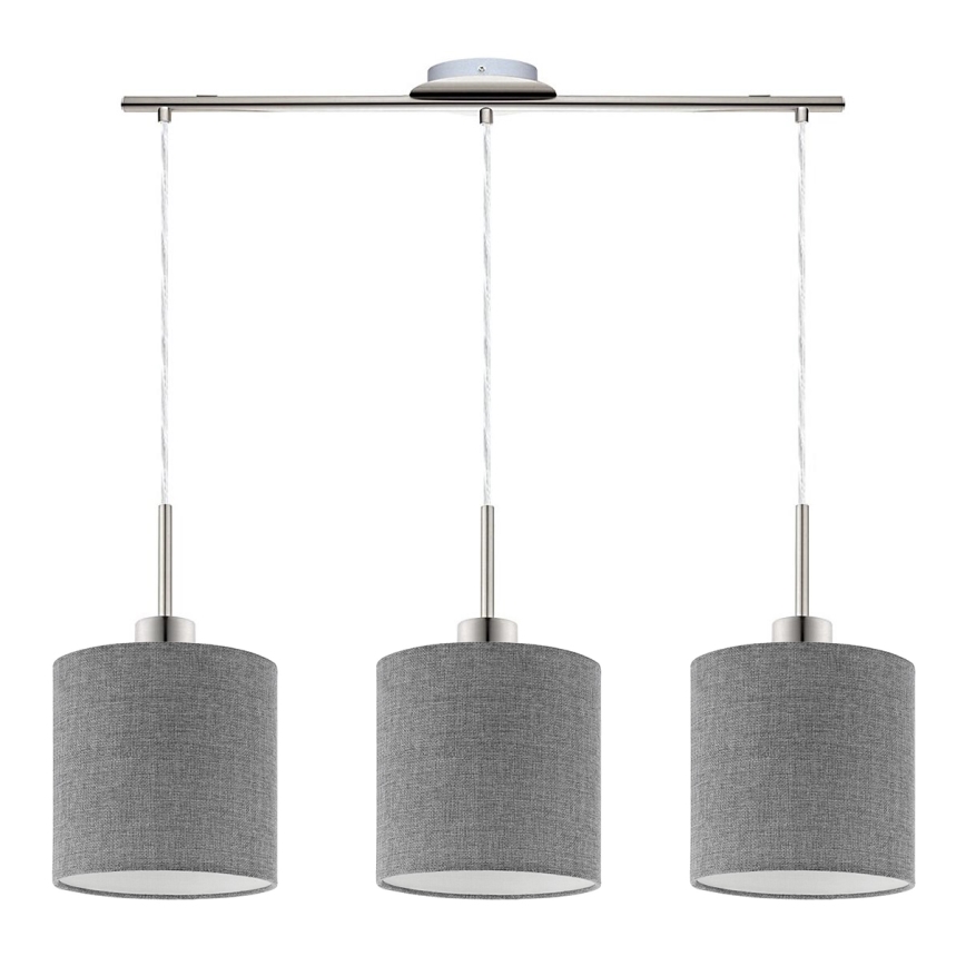 Eglo - LED Hanglamp aan een koord TUNJA 3xE27/60W/230V grijs