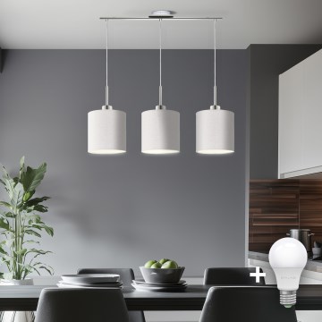 Eglo - LED Hanglamp aan een koord TUNJA 3xE27/60W/230V wit