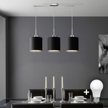 Eglo - LED  Hanglamp aan een koord TUNJA 3xE27/60W/230V zwart