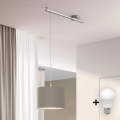 Eglo - LED Hanglamp aan kabel CALCENA 1xE27/60W/230V chroom/taupe