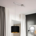 Eglo - LED Hanglamp aan kabel CALCENA 1xE27/60W/230V chroom/zwart