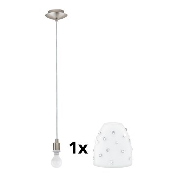 Eglo - LED Hanglamp aan kabel MY CHOICE 1xE14/4W/230V mat chroom/wit