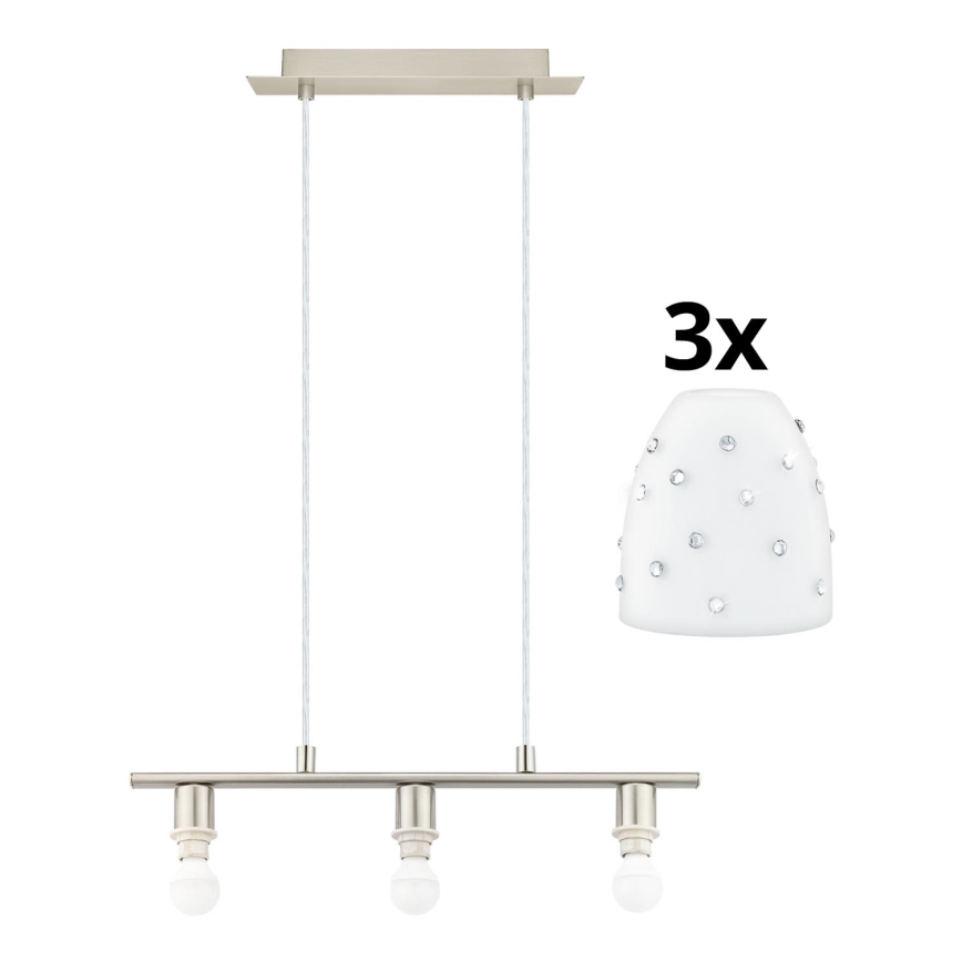 Eglo - LED Hanglamp aan kabel MY CHOICE 3xE14/4W/230V mat chroom/wit