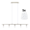 Eglo - LED Hanglamp aan kabel MY CHOICE 5xE14/4W/230V mat chroom/wit